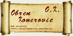 Obren Komerović vizit kartica